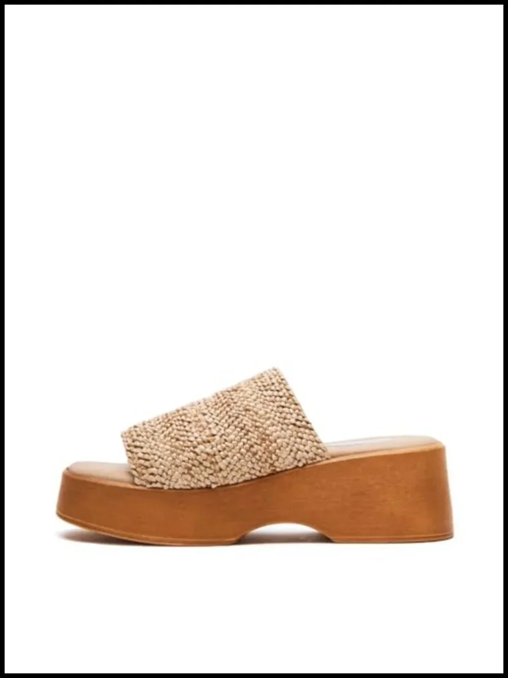 Handwoven Raffia Platform Wedge Sandals, Espadrille Slides for Women Summer
